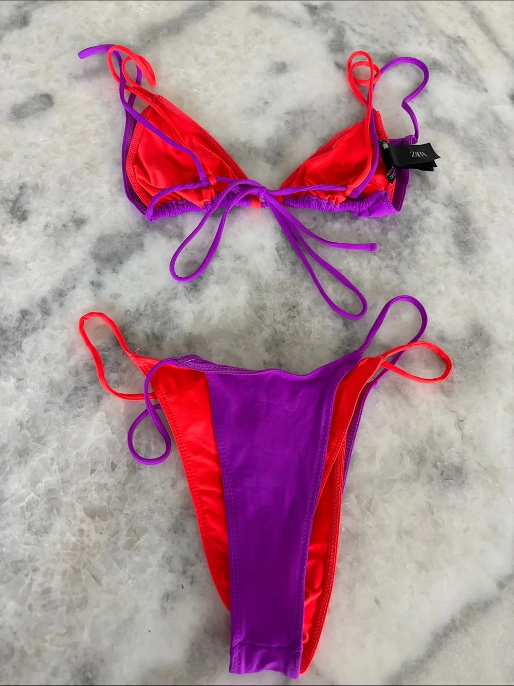 Zara Purple with Neon Pink Trim Bikini Set